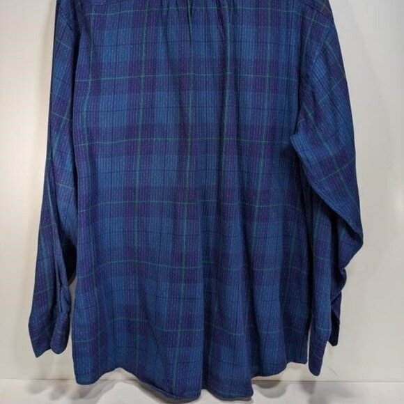 Valentino Blue Tartan plaid pattern long sleeve dress shirt sz Medium HOST PICK - Picture 5 of 5